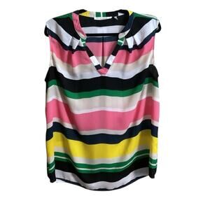 VIOLET + CLAIRE TUNIC BLOUSE Women's SZ XL Color Block Striped Sleeveless Top